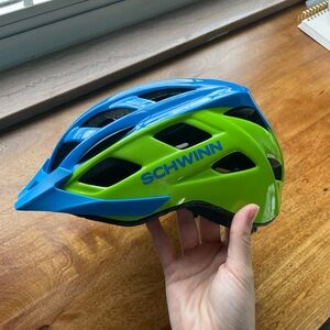 Schwinn Kids Bike Helmet - Ages 5-8 Bright Blue & Lime Green